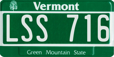 VT license plate LSS716