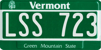 VT license plate LSS723