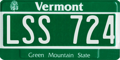 VT license plate LSS724