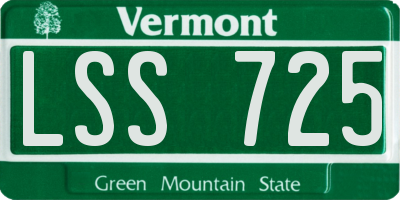 VT license plate LSS725