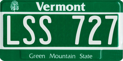 VT license plate LSS727