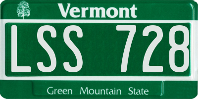 VT license plate LSS728