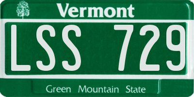 VT license plate LSS729