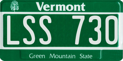 VT license plate LSS730