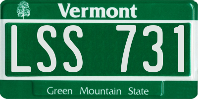 VT license plate LSS731