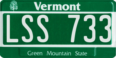 VT license plate LSS733