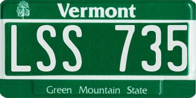 VT license plate LSS735