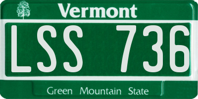 VT license plate LSS736