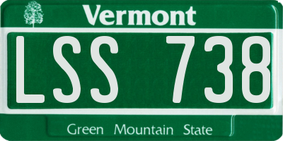 VT license plate LSS738