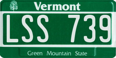 VT license plate LSS739