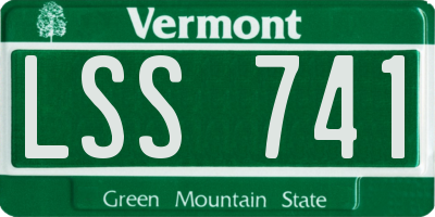 VT license plate LSS741