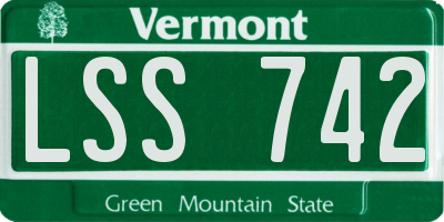 VT license plate LSS742