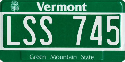 VT license plate LSS745