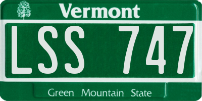 VT license plate LSS747