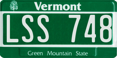 VT license plate LSS748