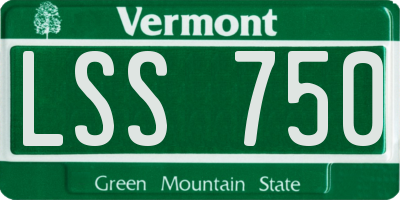 VT license plate LSS750