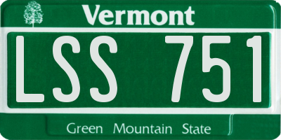 VT license plate LSS751