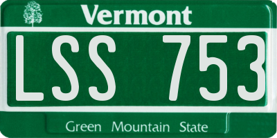 VT license plate LSS753