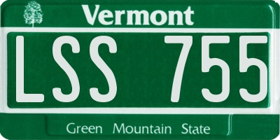 VT license plate LSS755