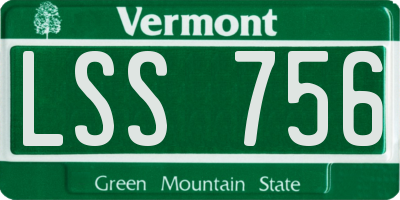 VT license plate LSS756