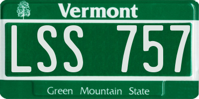 VT license plate LSS757