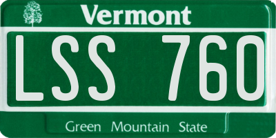 VT license plate LSS760
