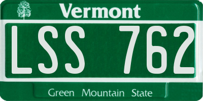 VT license plate LSS762