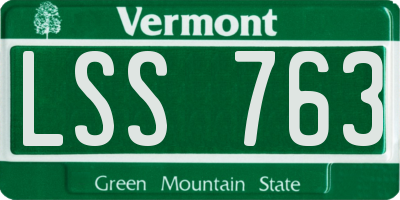 VT license plate LSS763