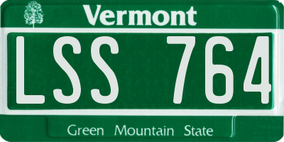 VT license plate LSS764