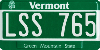 VT license plate LSS765