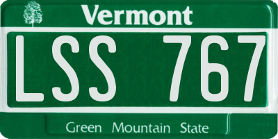 VT license plate LSS767