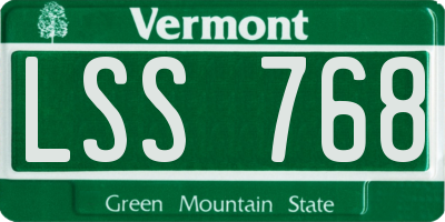 VT license plate LSS768