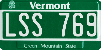 VT license plate LSS769