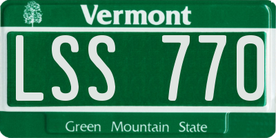 VT license plate LSS770