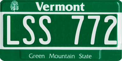 VT license plate LSS772