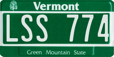 VT license plate LSS774