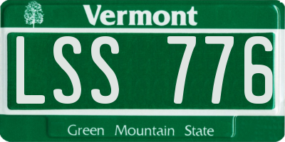 VT license plate LSS776