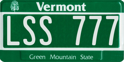 VT license plate LSS777