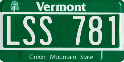 VT license plate LSS781