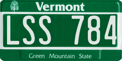 VT license plate LSS784