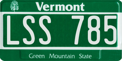 VT license plate LSS785