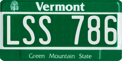 VT license plate LSS786