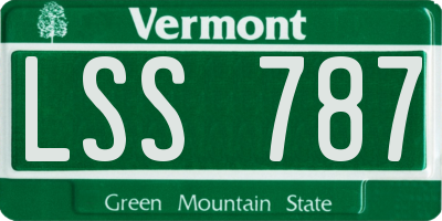 VT license plate LSS787