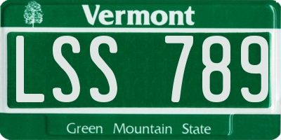VT license plate LSS789