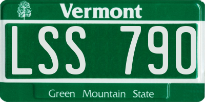 VT license plate LSS790