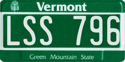 VT license plate LSS796