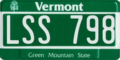 VT license plate LSS798