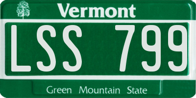 VT license plate LSS799