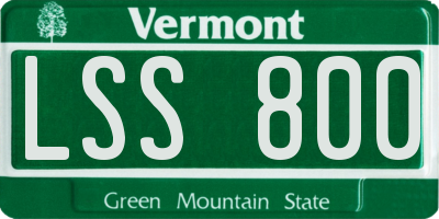 VT license plate LSS800