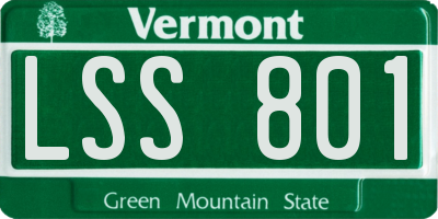 VT license plate LSS801